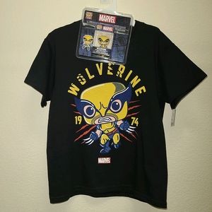 Wolverine Graphic Tee w/ Funko Pocket Pop! Mini Bobblehead